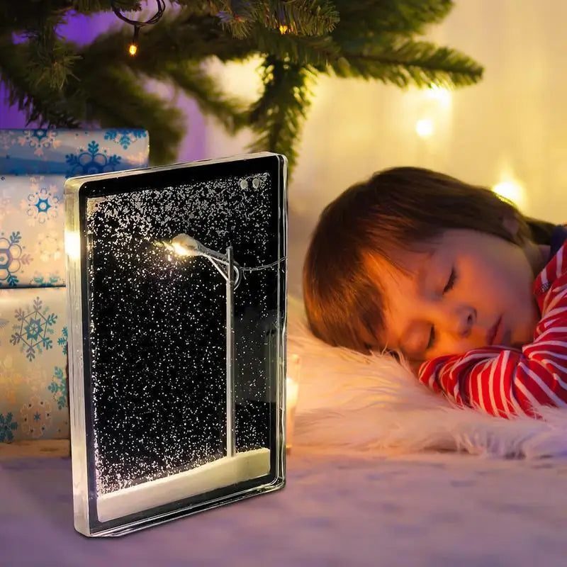 Raven Christmas Night Street Lamp